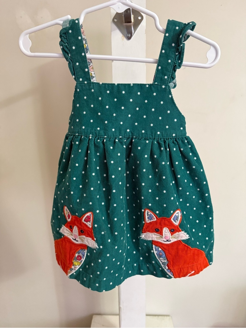 Baby Boden Fox Pinnie Dress
